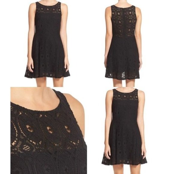 BB Dakota Size 8 Dress Renley Fit & Flare Minidress Bateau Sleeveless Black - Picture 13 of 13